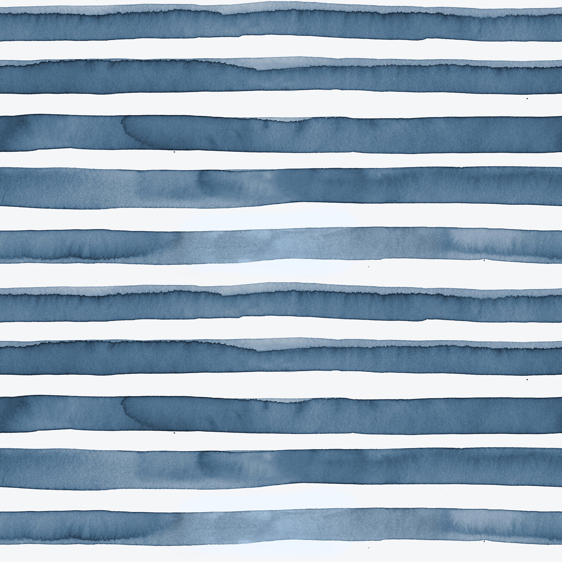 Marine Blue Watercolor Stripes Wallpaper⁠ in your room — zoomed