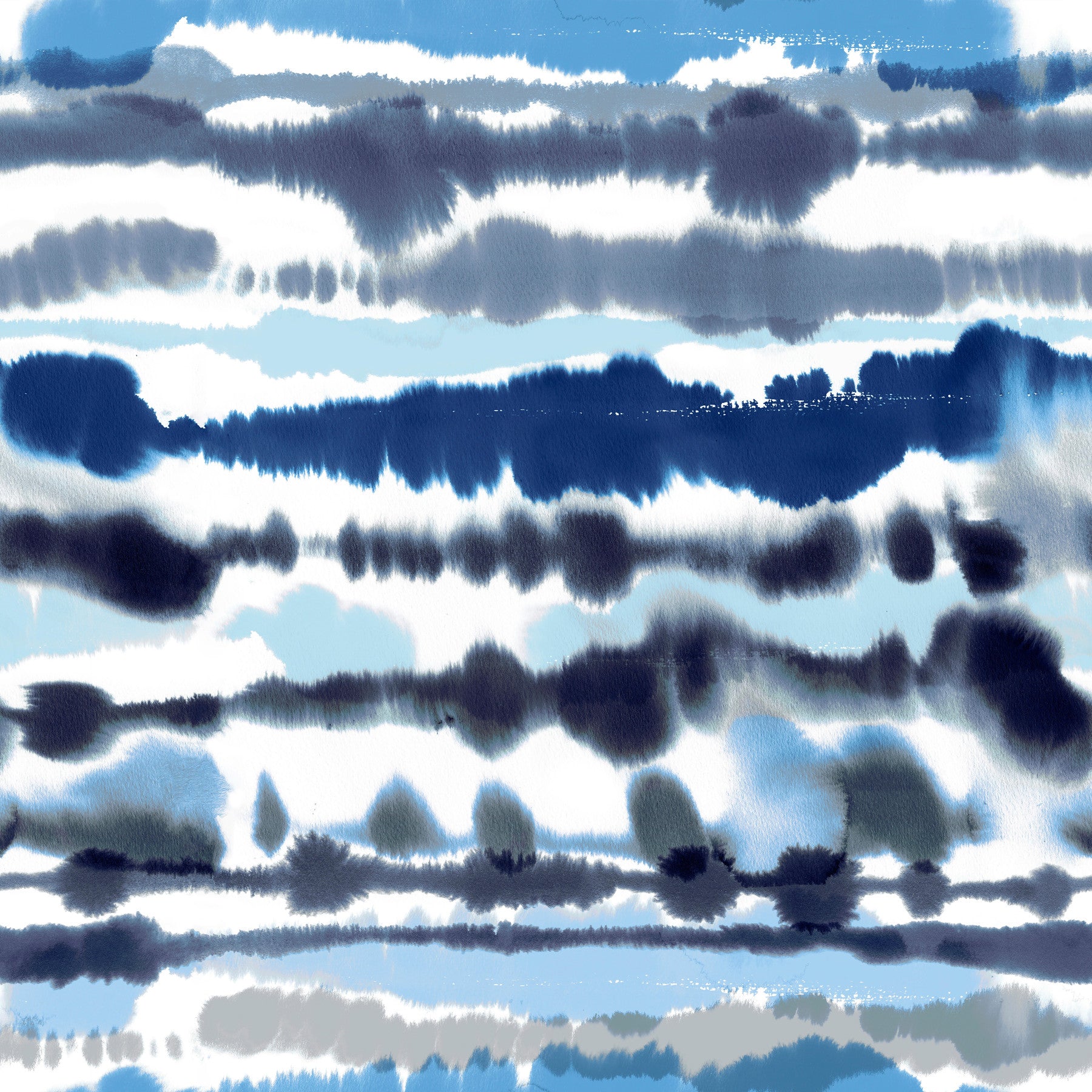 Marine Nautical Blue Sea Waves Lines Wallpaper⁠ in your room — zoomed