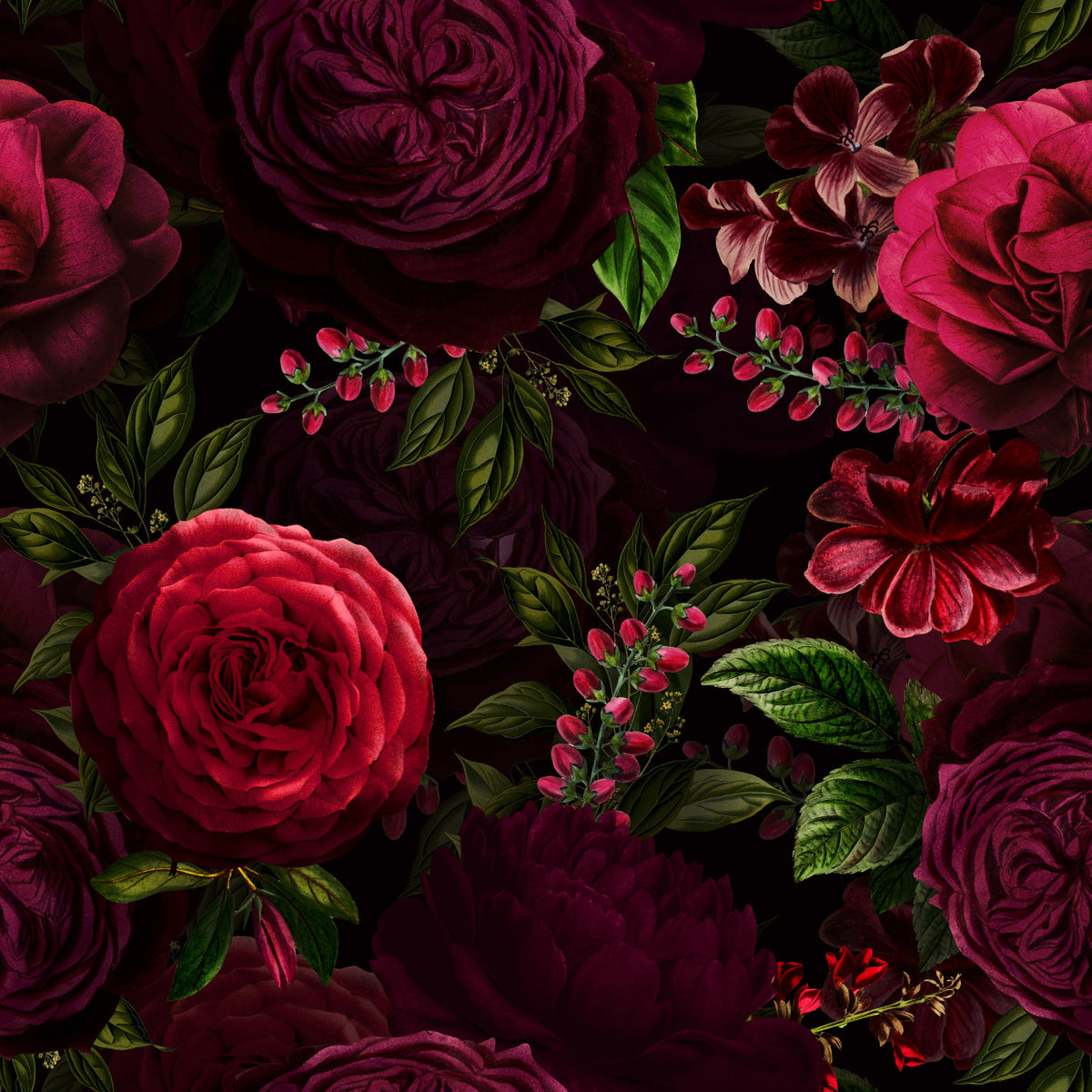Nocturne Blooms Wallpaper⁠ in your room — zoomed