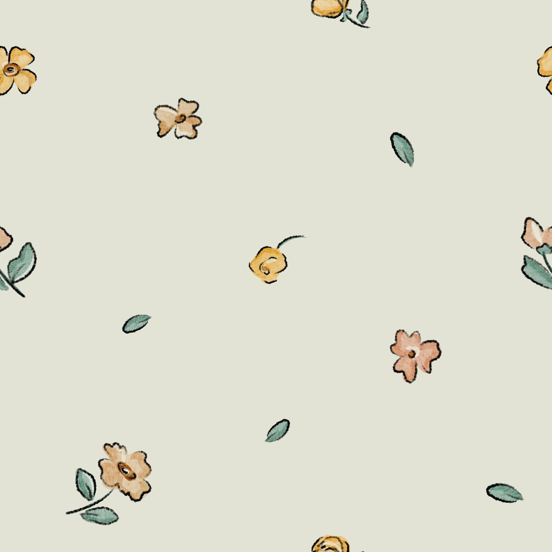 Delicate  watercolor florals Wallpaper⁠