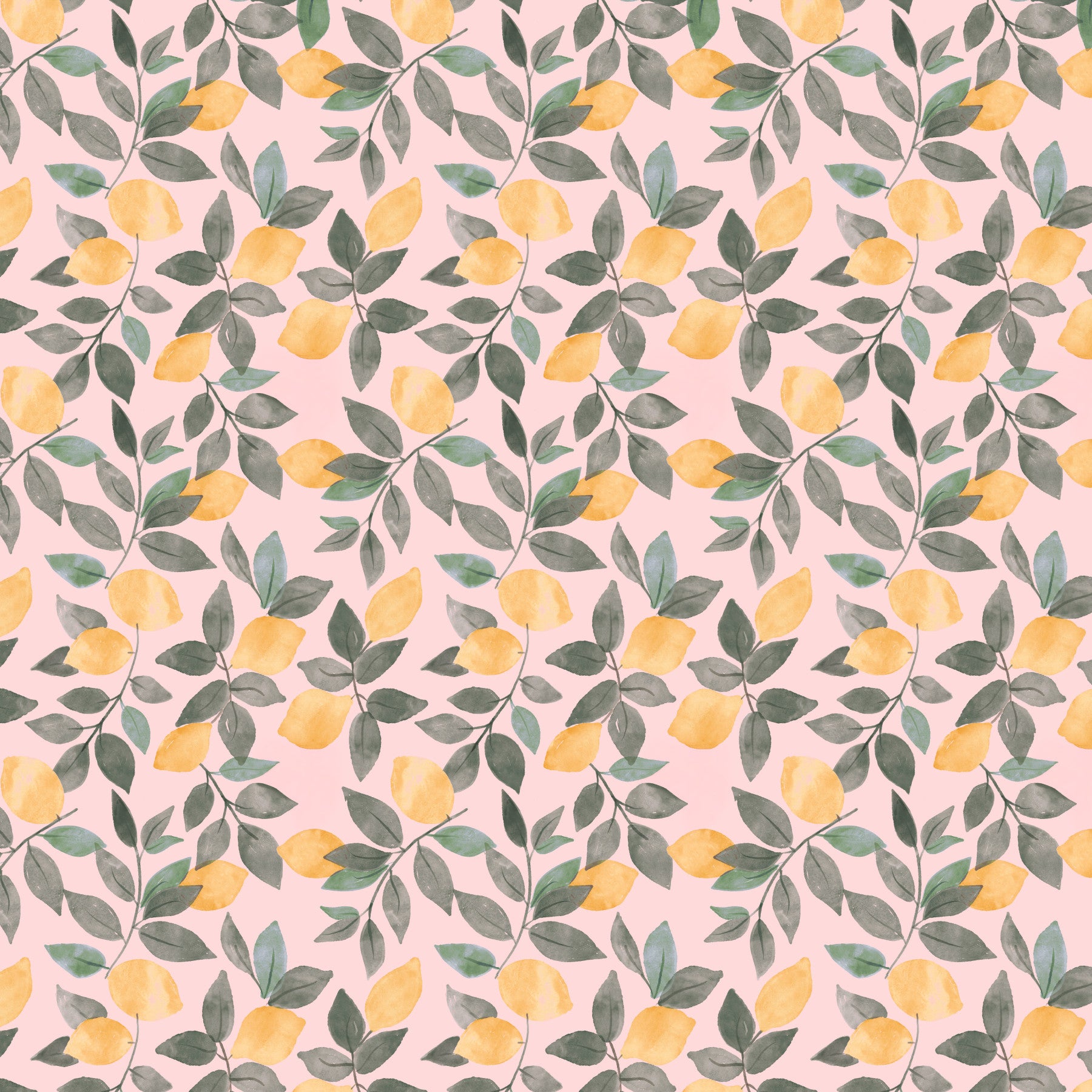 Watercolor Lemon Grove Wall Mural