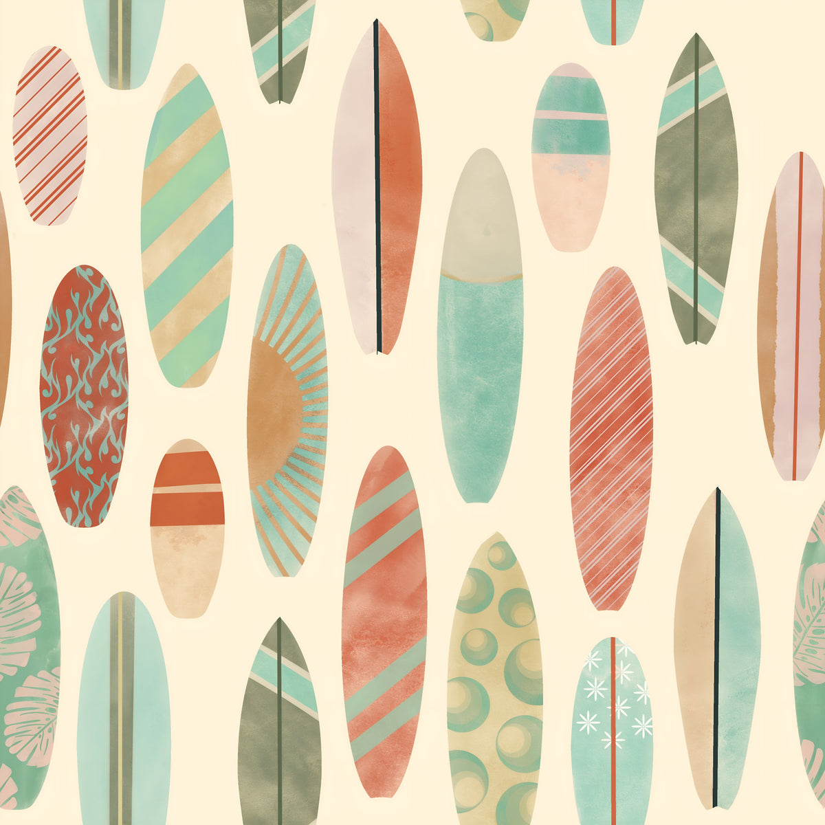Vintage Summer Surfboards Wallpaper⁠ in your room — zoomed