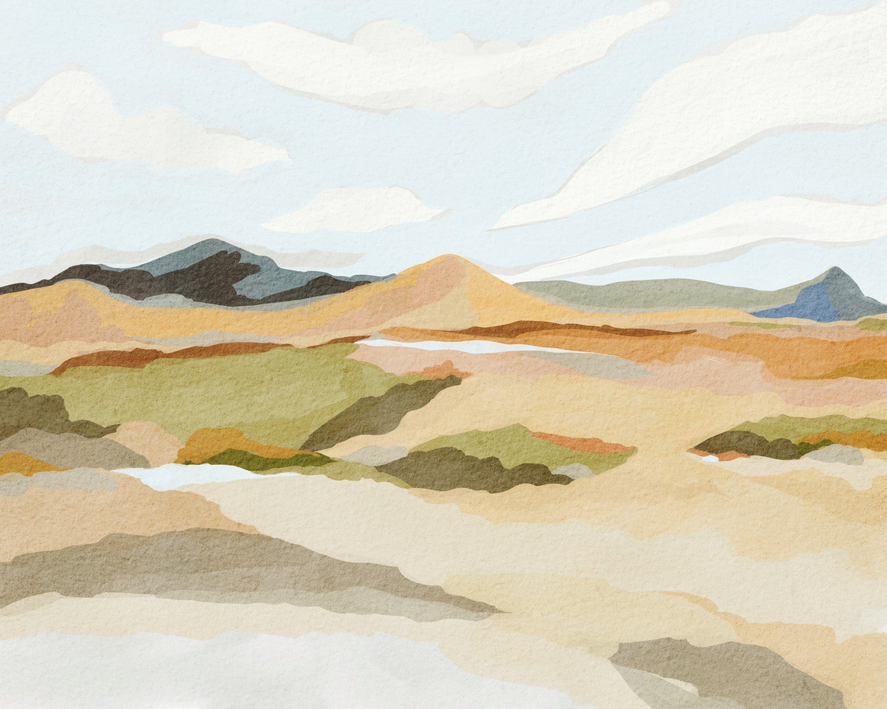 Abstract Mountain Vista Wall Mural