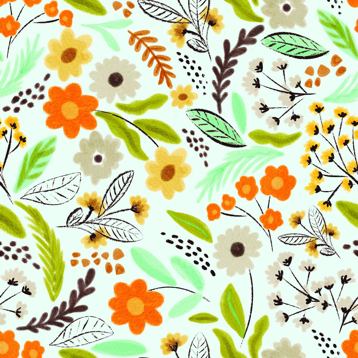 Modern Meadow Bloom Wallpaper⁠