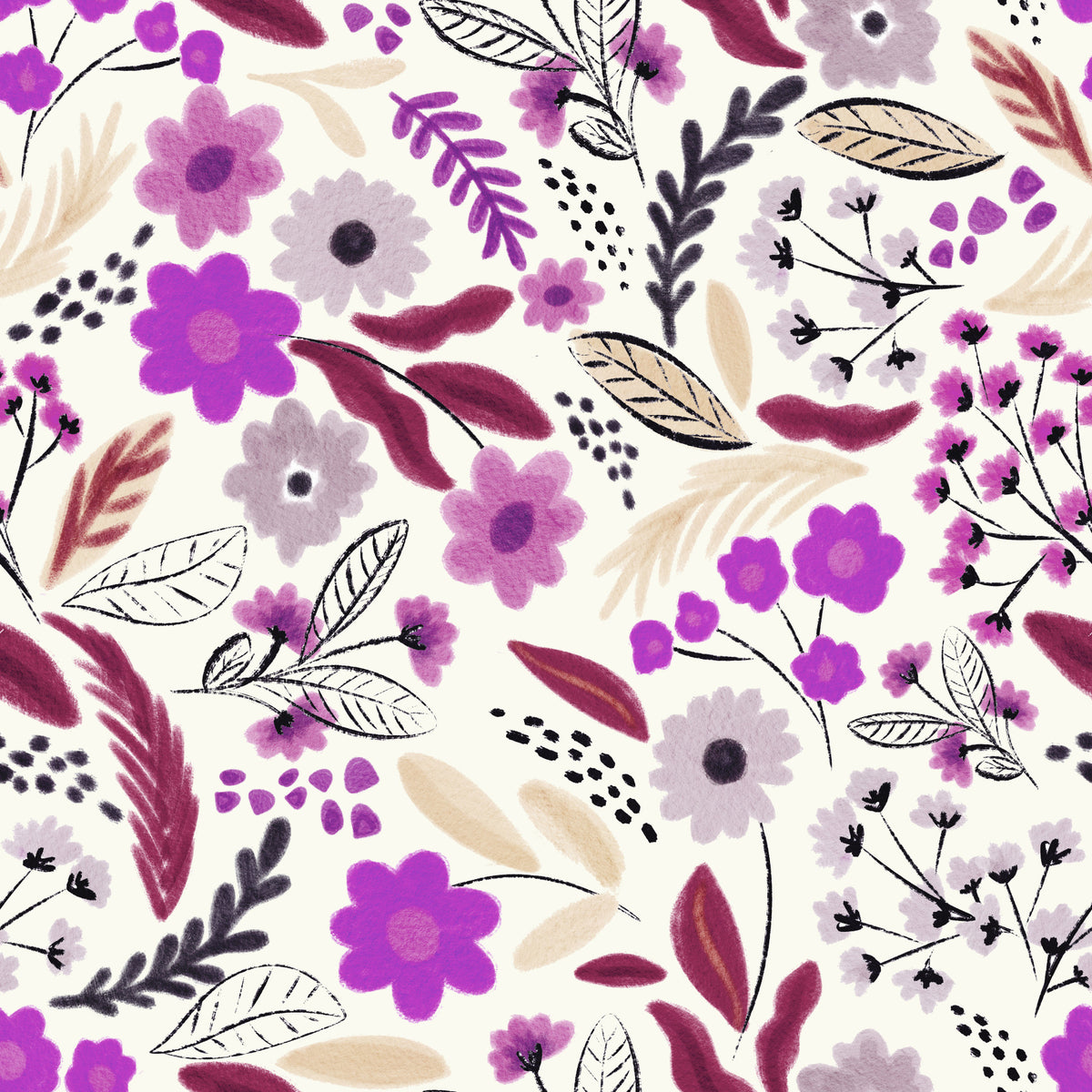 Rustic Rose Garden botanicals Wallpaper⁠ in your room — zoomed