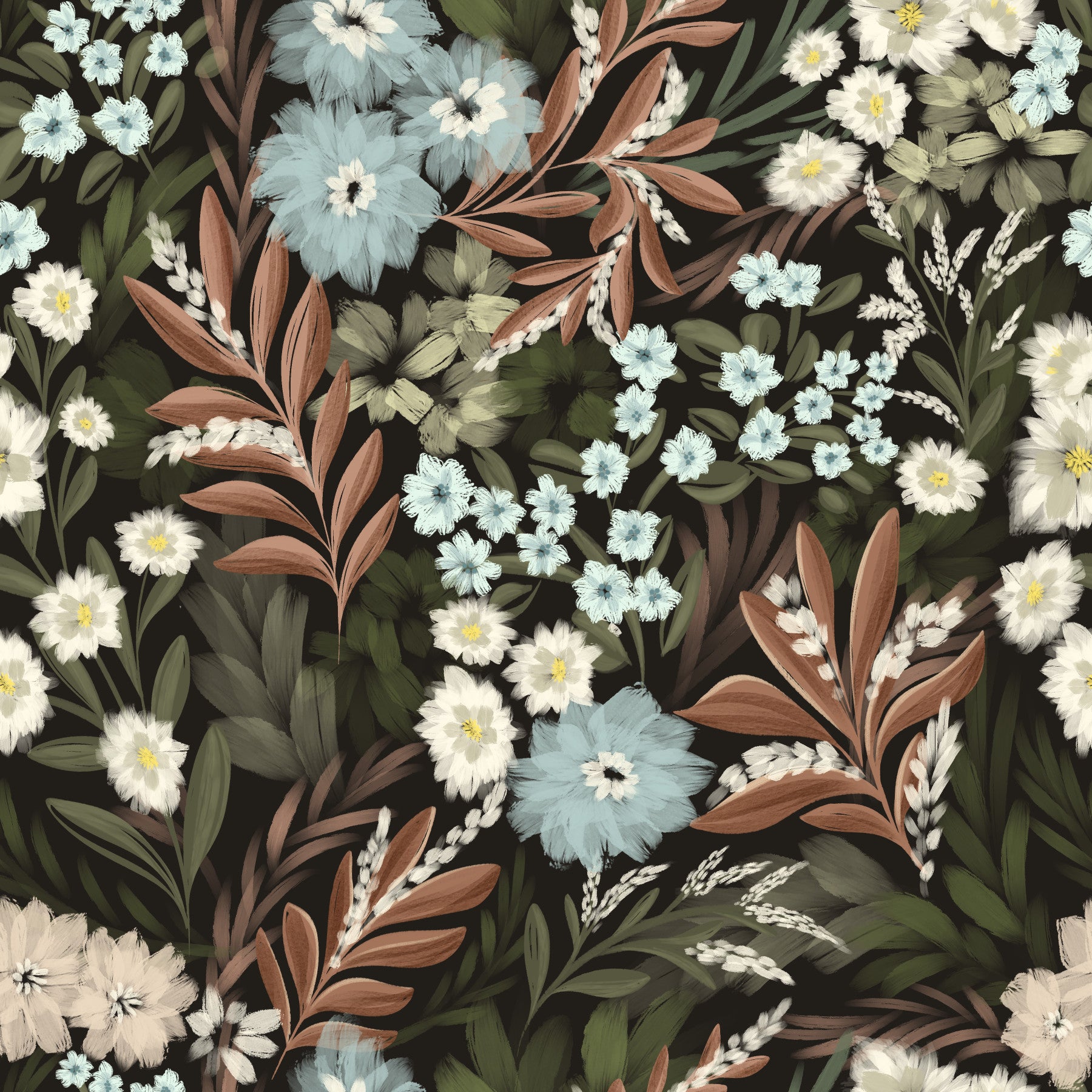Midnight forest Bloom Wallpaper⁠