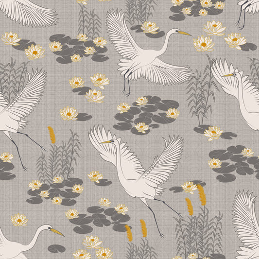 White Herons in the Lagoon -  Light Wallpaper⁠