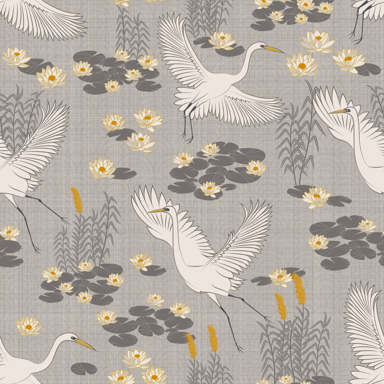 White Herons in the Lagoon -  Light Wallpaper⁠