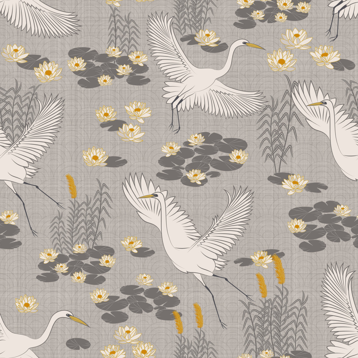 White Herons in the Lagoon -  Light Wallpaper⁠