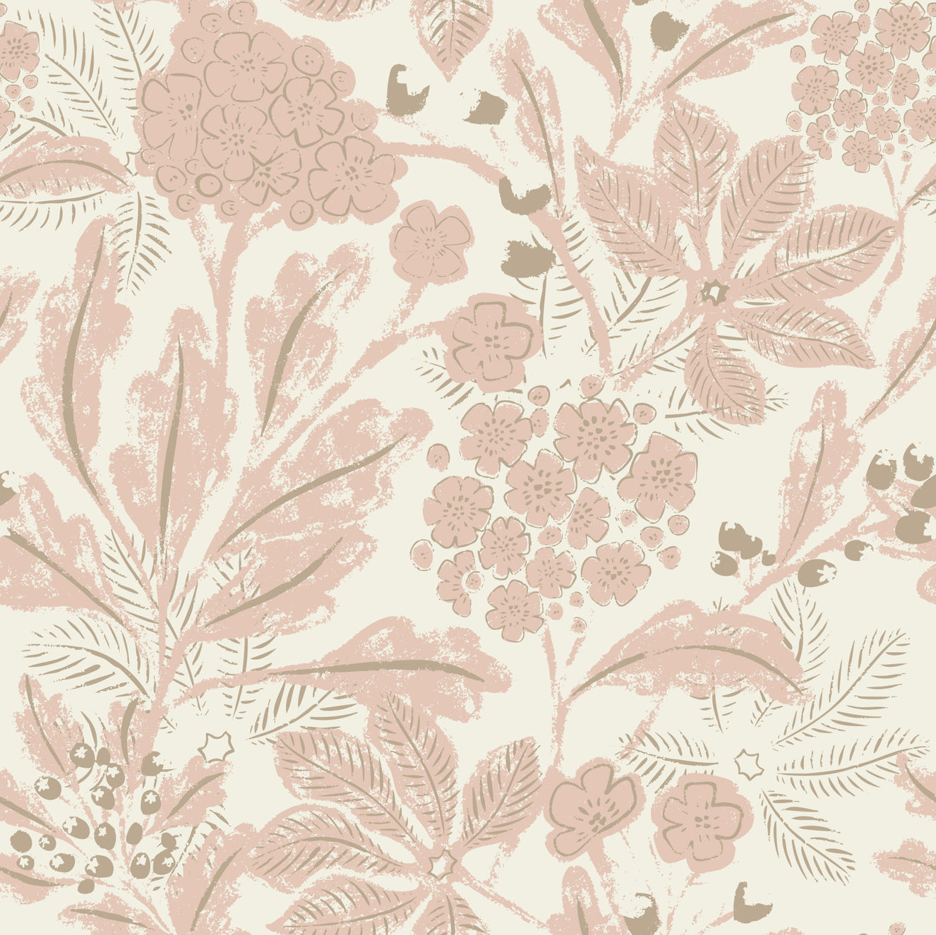 Rusty Blush Botanicals Wallpaper⁠