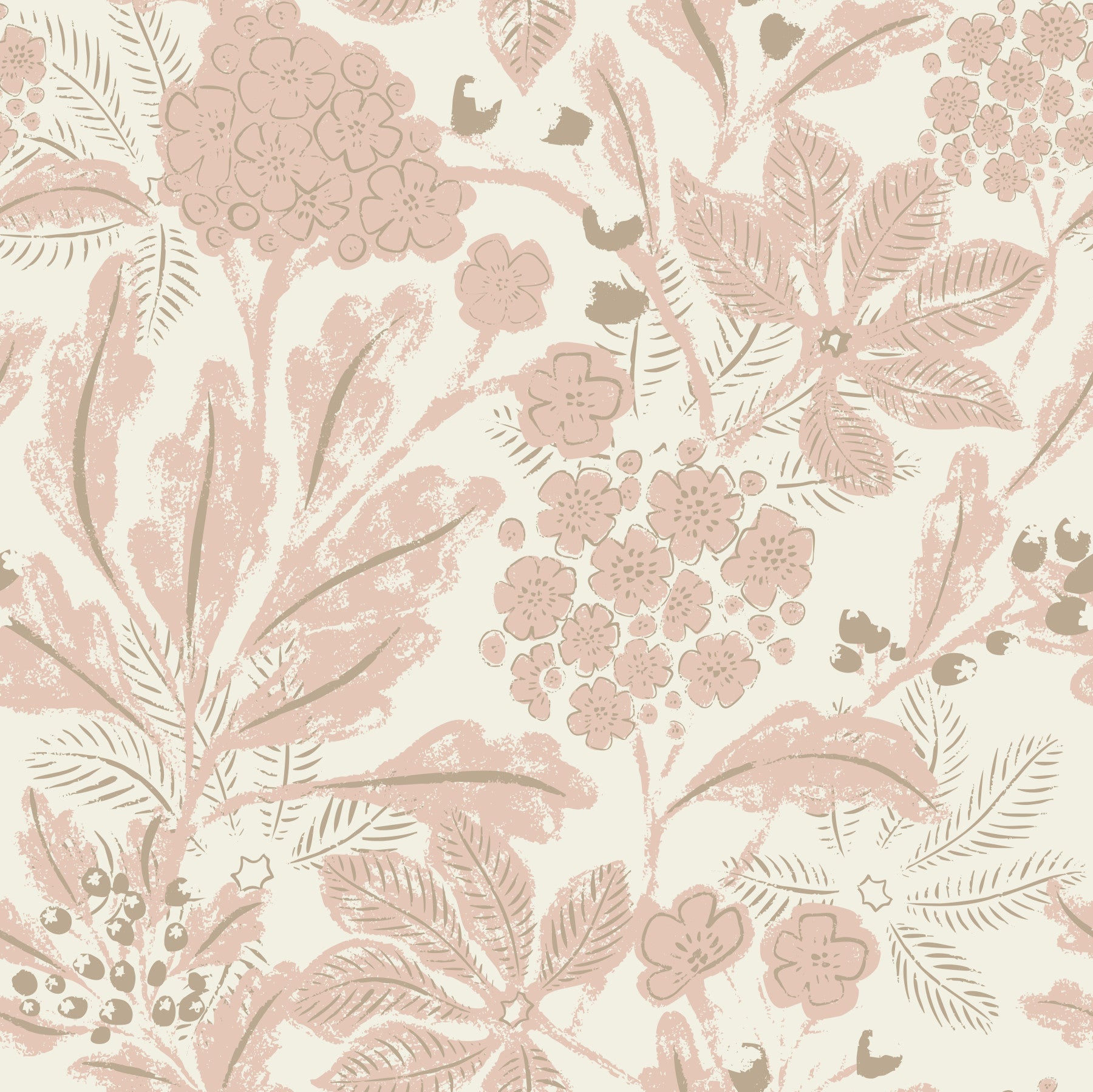 Dusty Rose Botanical Wallpaper⁠