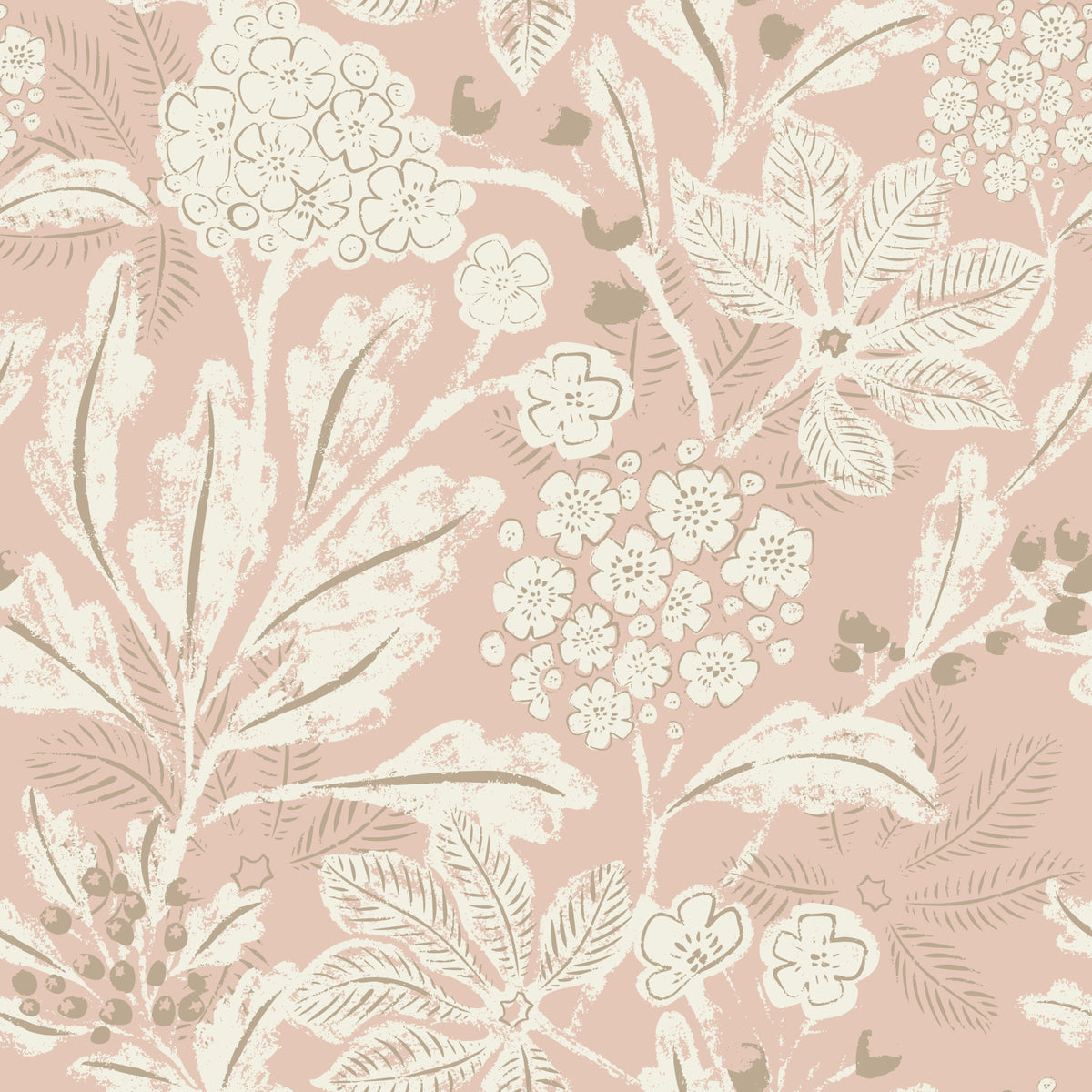 Textured Botanical Dream Wallpaper⁠
