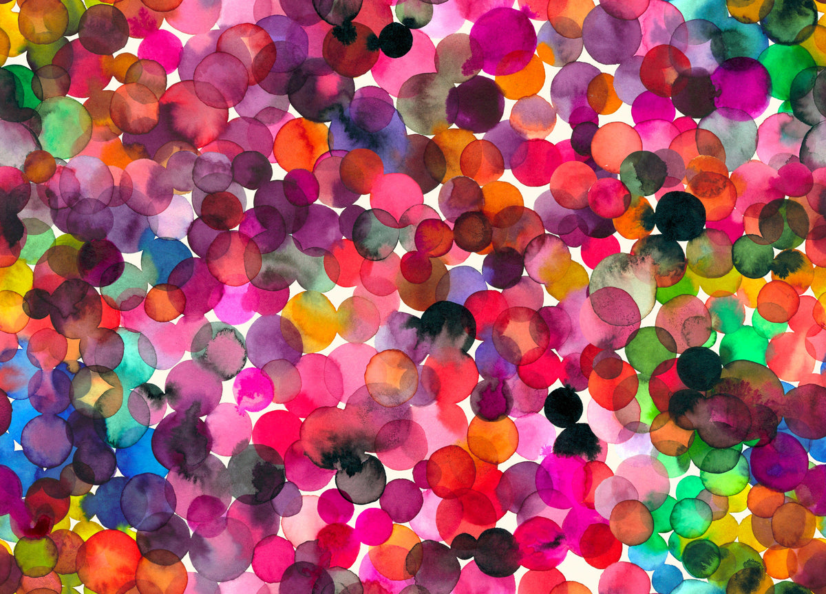 Overlapped Watercolor Art Dots Wallpaper⁠