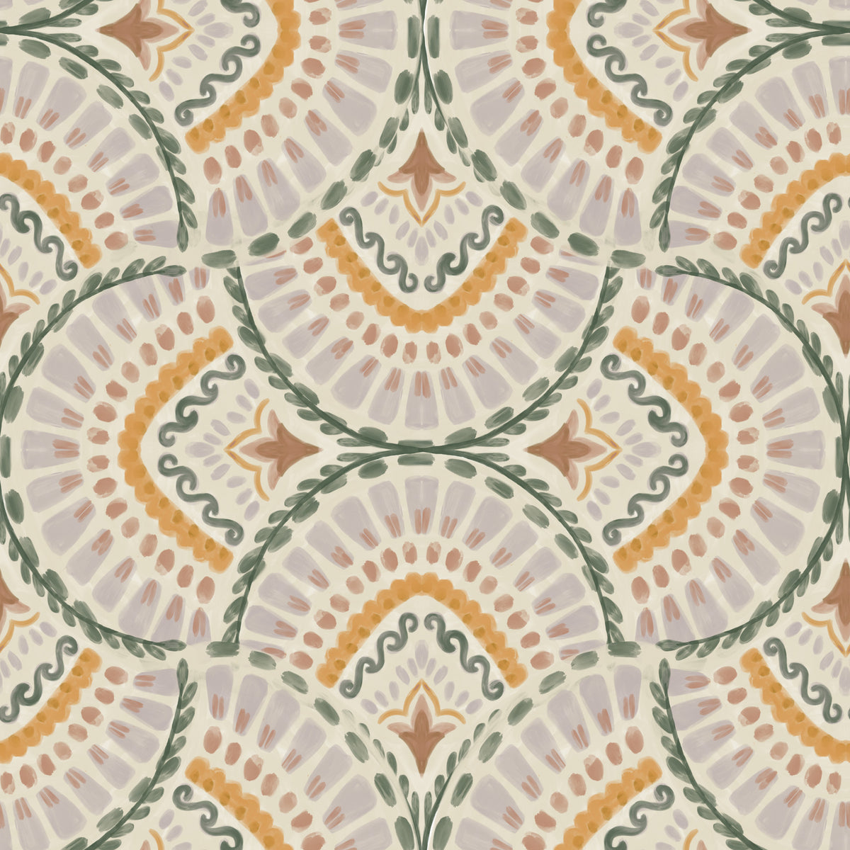 Whimsical Fan Pattern Wallpaper⁠