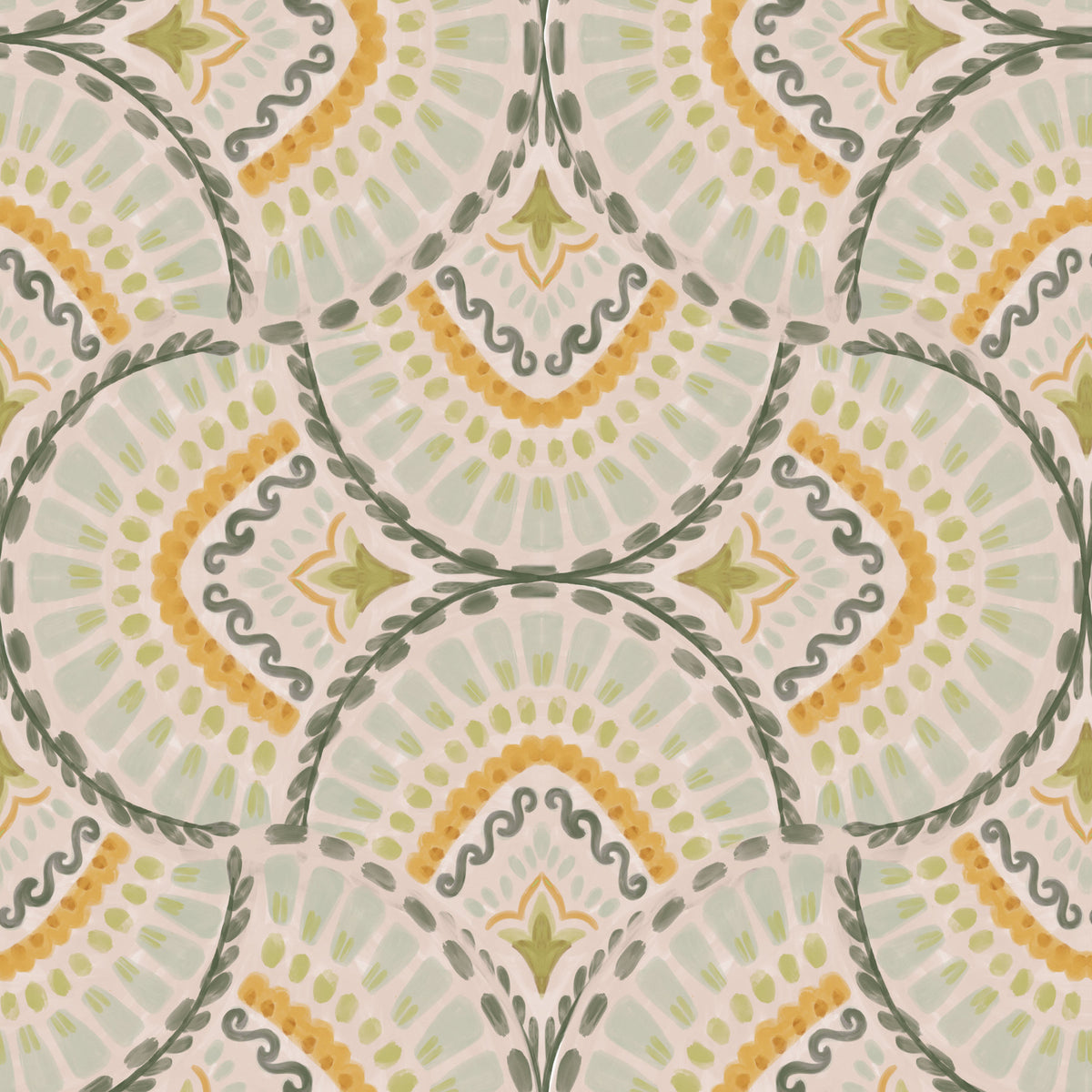 Serene Mandala Dreams Wallpaper⁠ in your room — zoomed