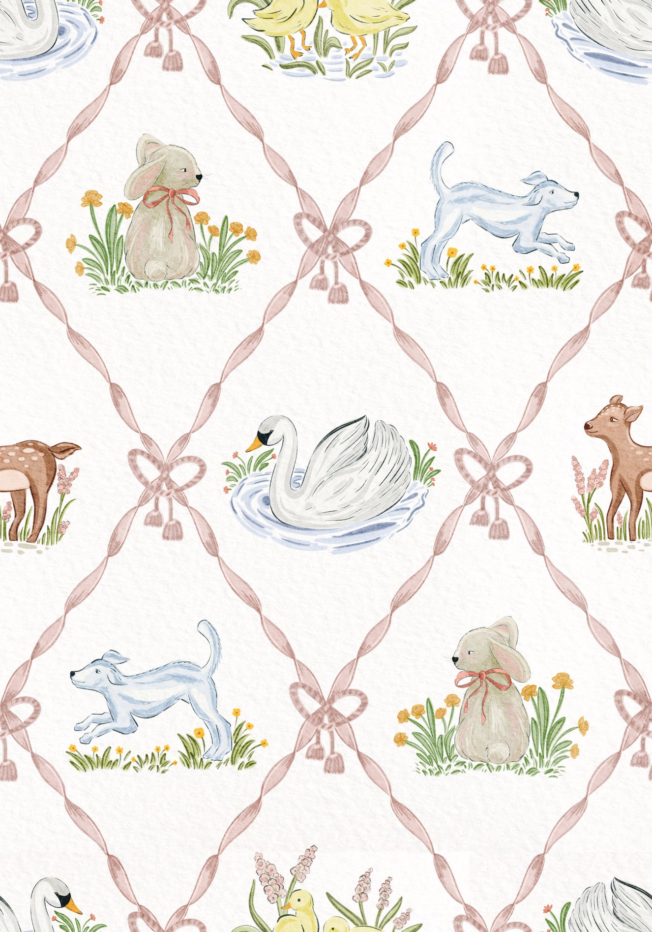 Ribbon & Rhymes Nursery Wallpaper Wallpaper⁠