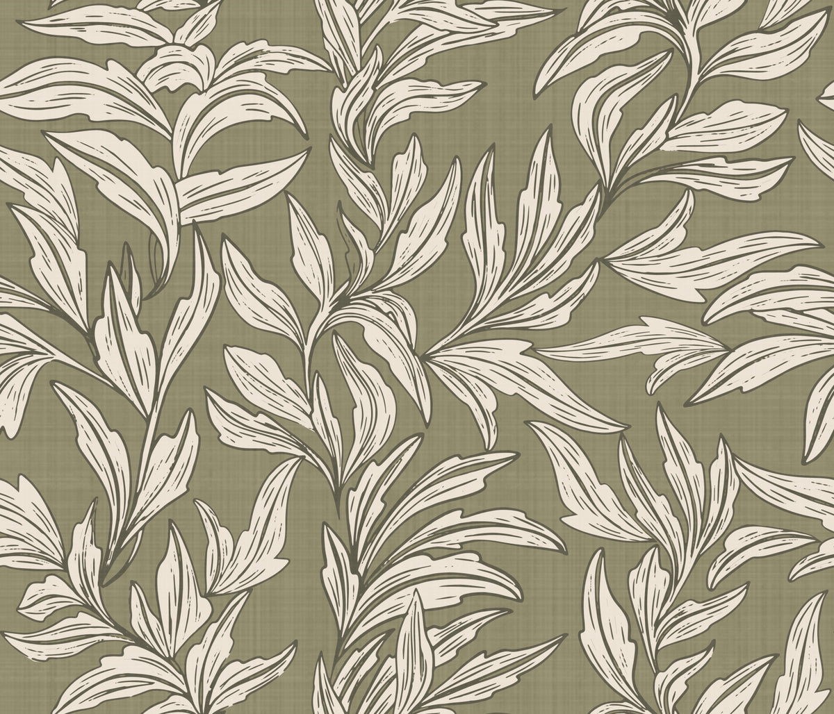 Whimsical Leaf Print Wallpaper⁠
