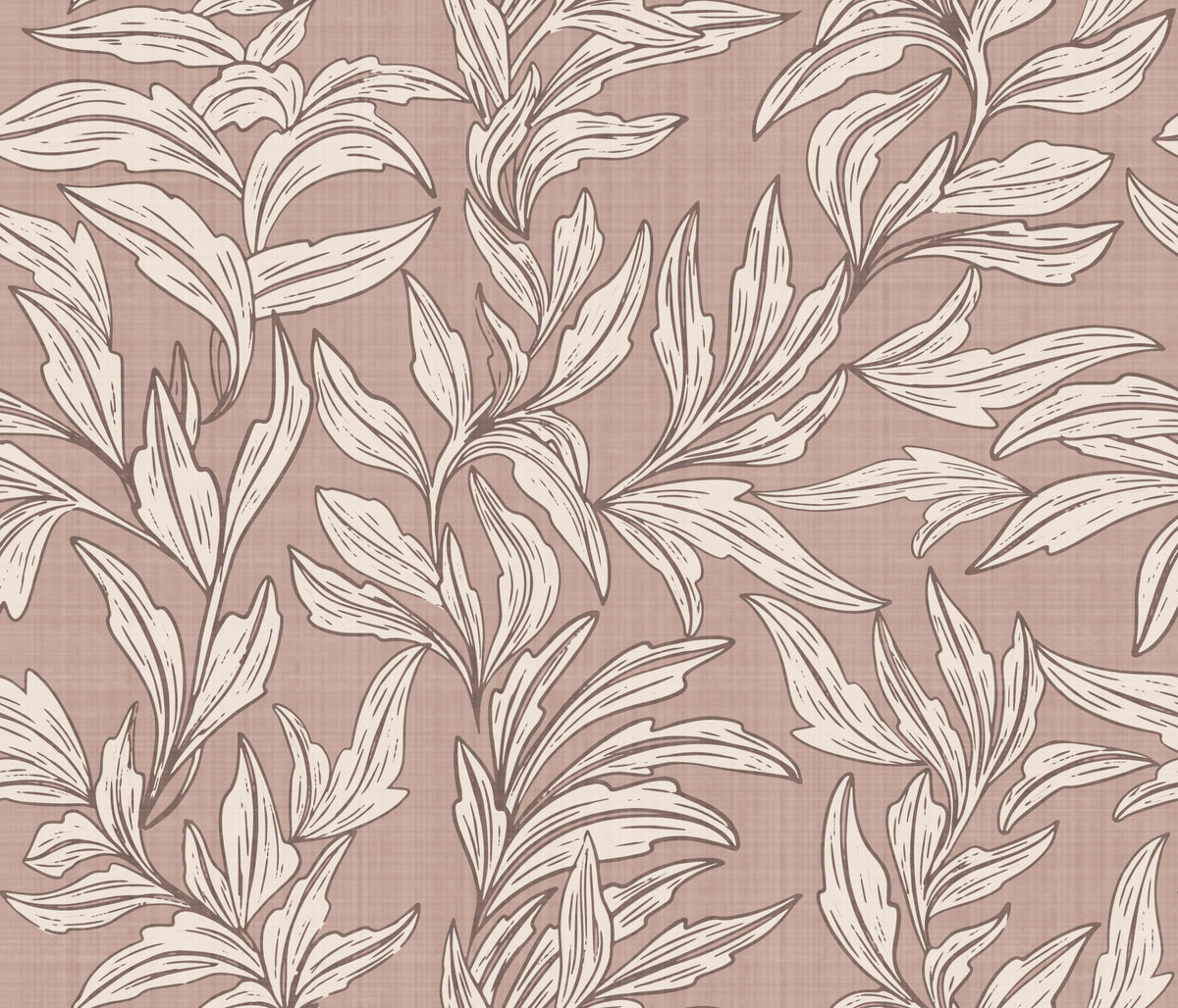 Serene Leaf Pattern Wallpaper⁠ in your room — zoomed