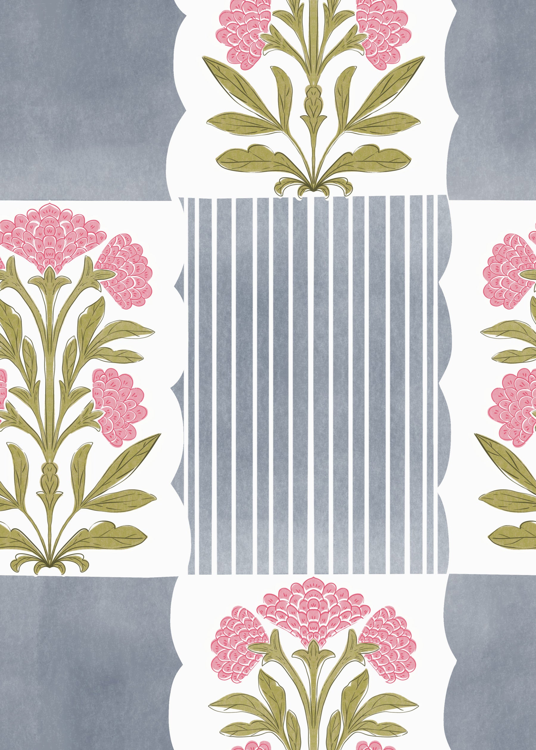 Greyed Rose Stripes Wallpaper⁠