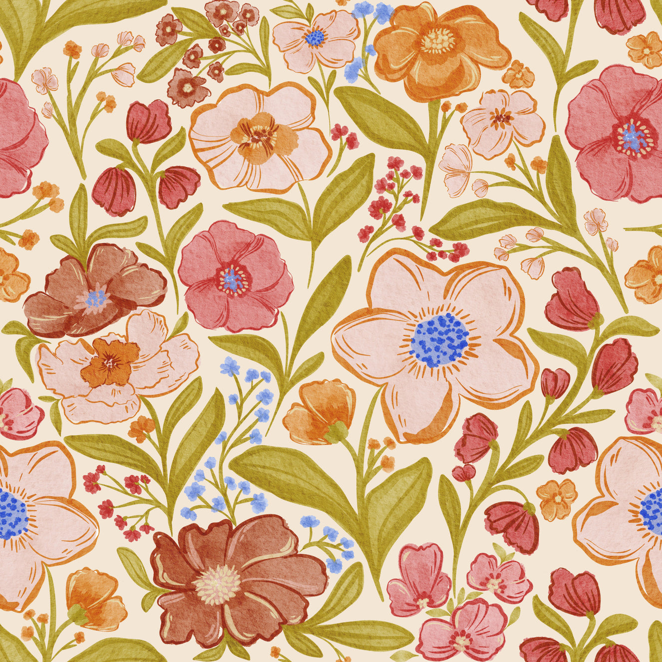 Botanical Watercolor Dreams Wallpaper⁠