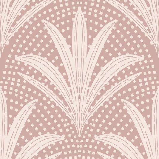 Boho Rustic Palm Radiance Mauve  Wallpaper⁠