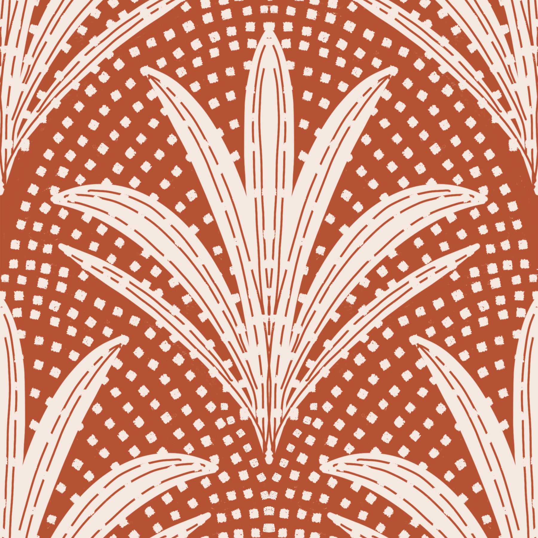 Boho Rustic Palm Radiance Terracotta Wallpaper⁠