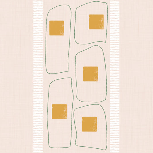 Japandi Frame Lines Eggshell Wallpaper⁠