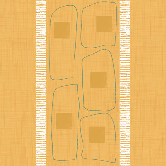 Japandi Frame Lines Golden Ochre  Wallpaper⁠
