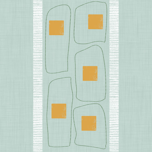Japandi Frame Lines Soft Blue  Wallpaper⁠