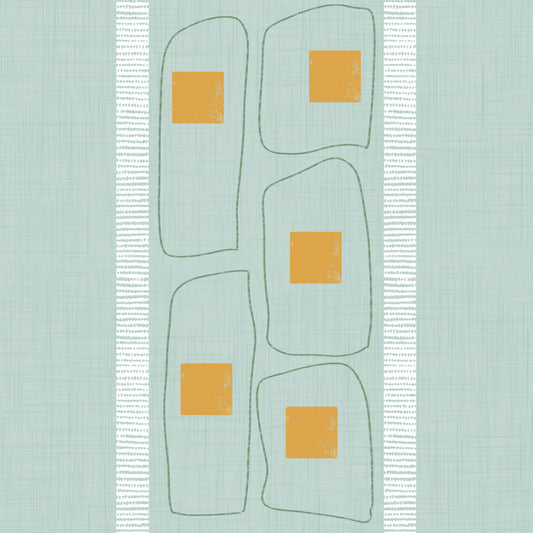 Japandi Frame Lines Soft Blue  Wallpaper⁠