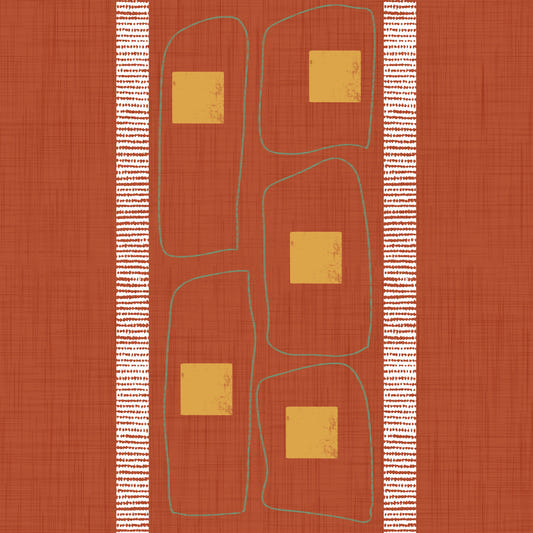 Japandi Frame Lines Terracotta  Wallpaper⁠