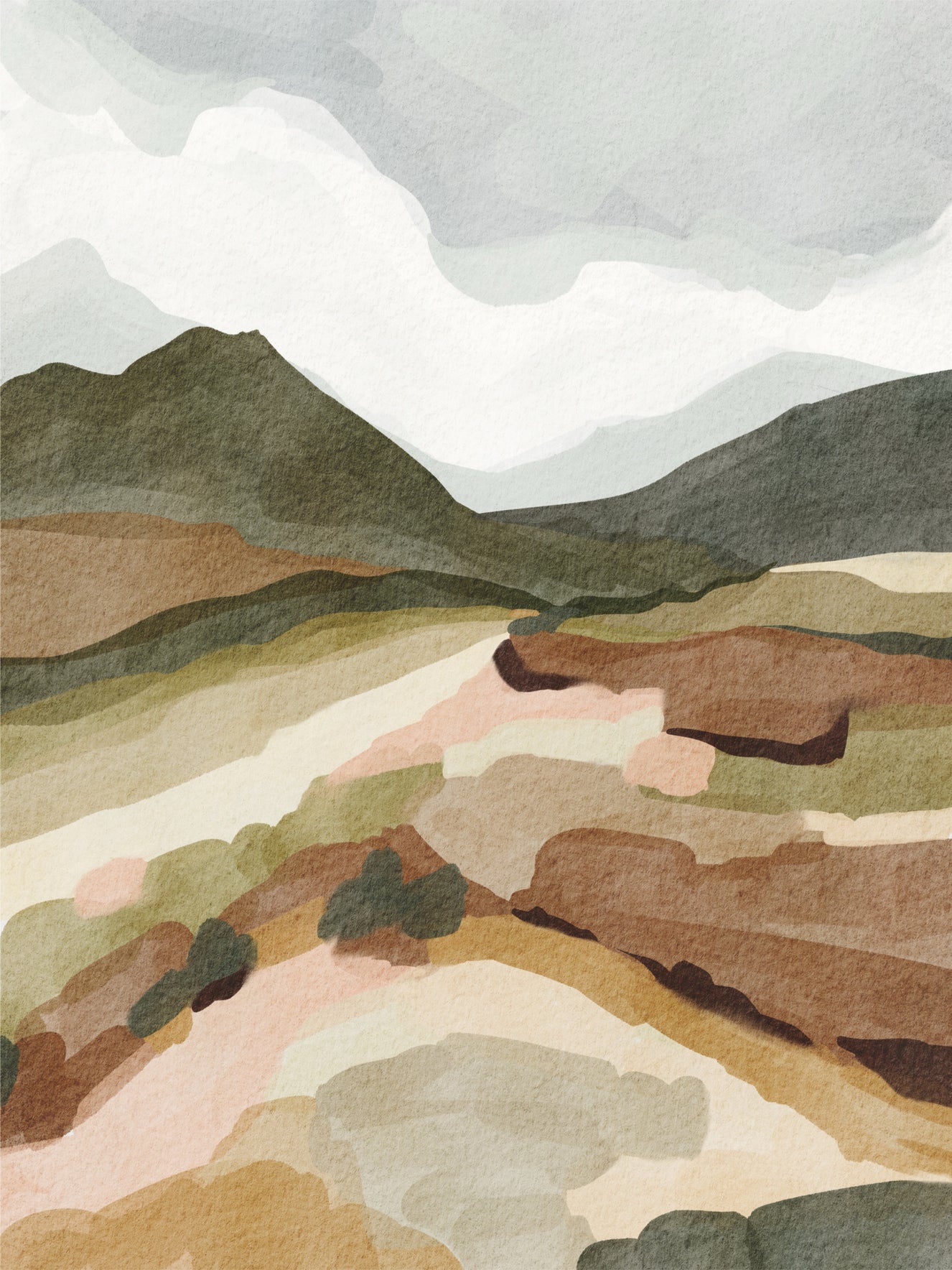 Abstract Mountainscape Wall Mural