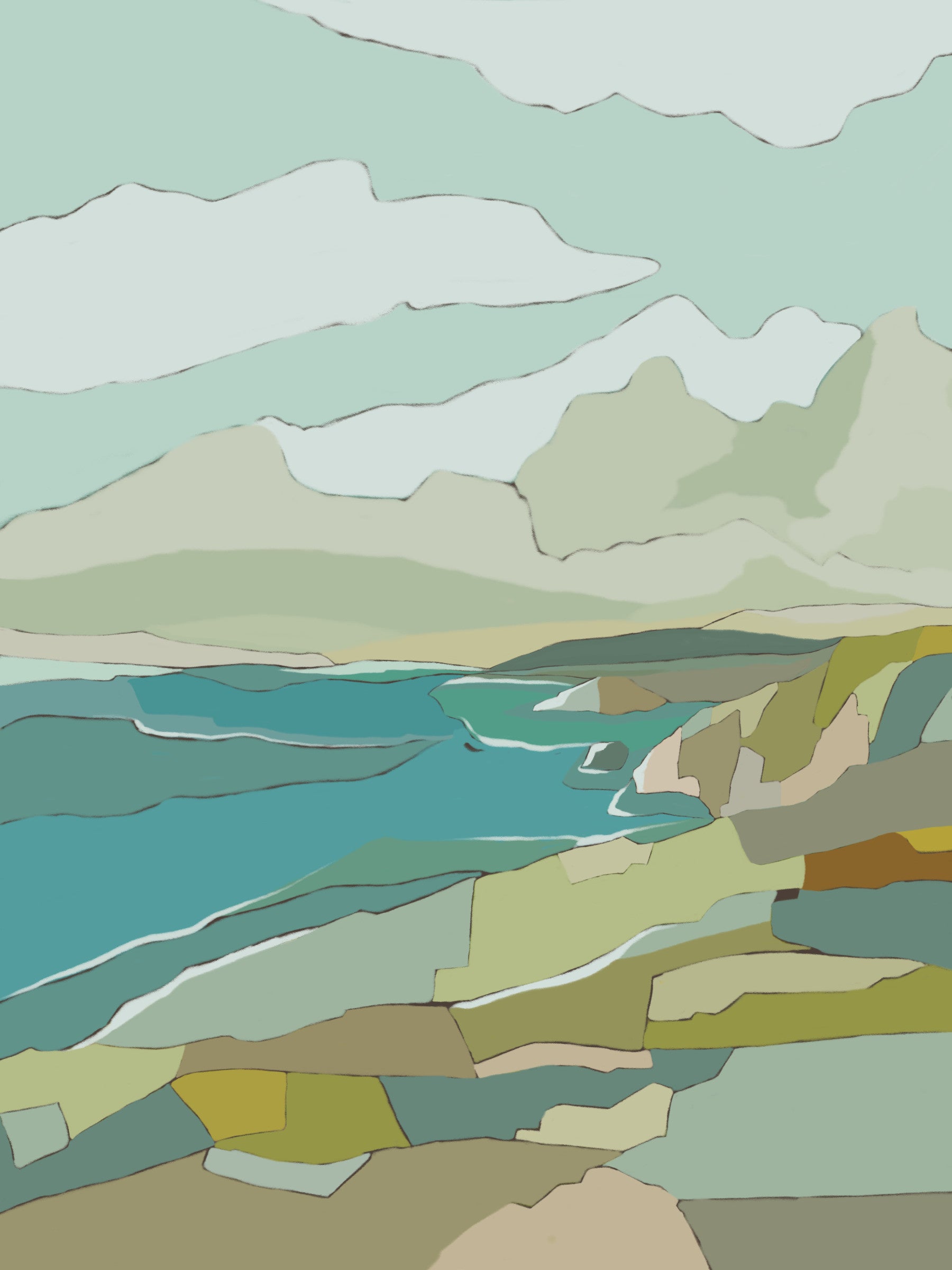 Quiet Coastline Wall Mural