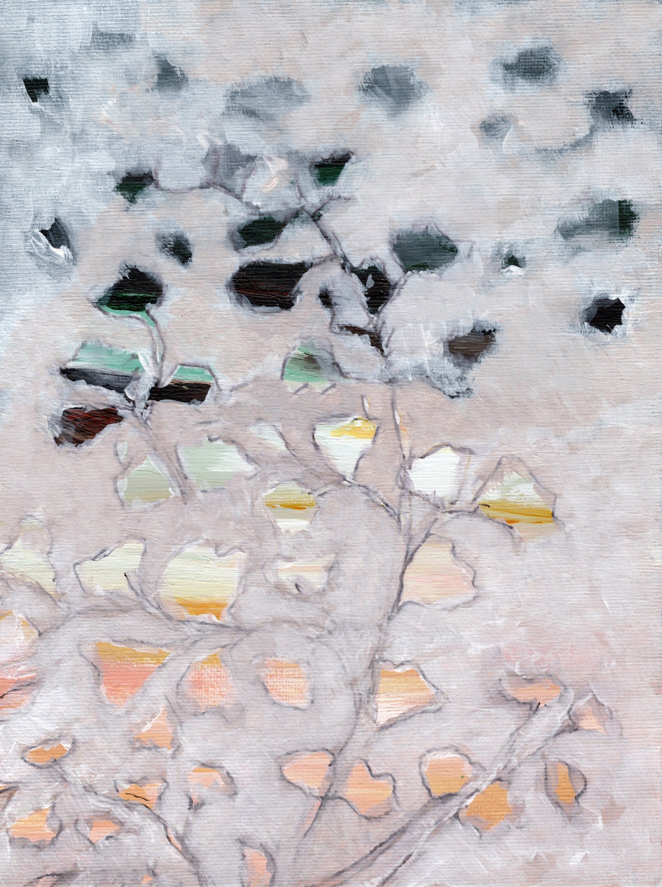 Abstract painterly botanicals Wall Mural
