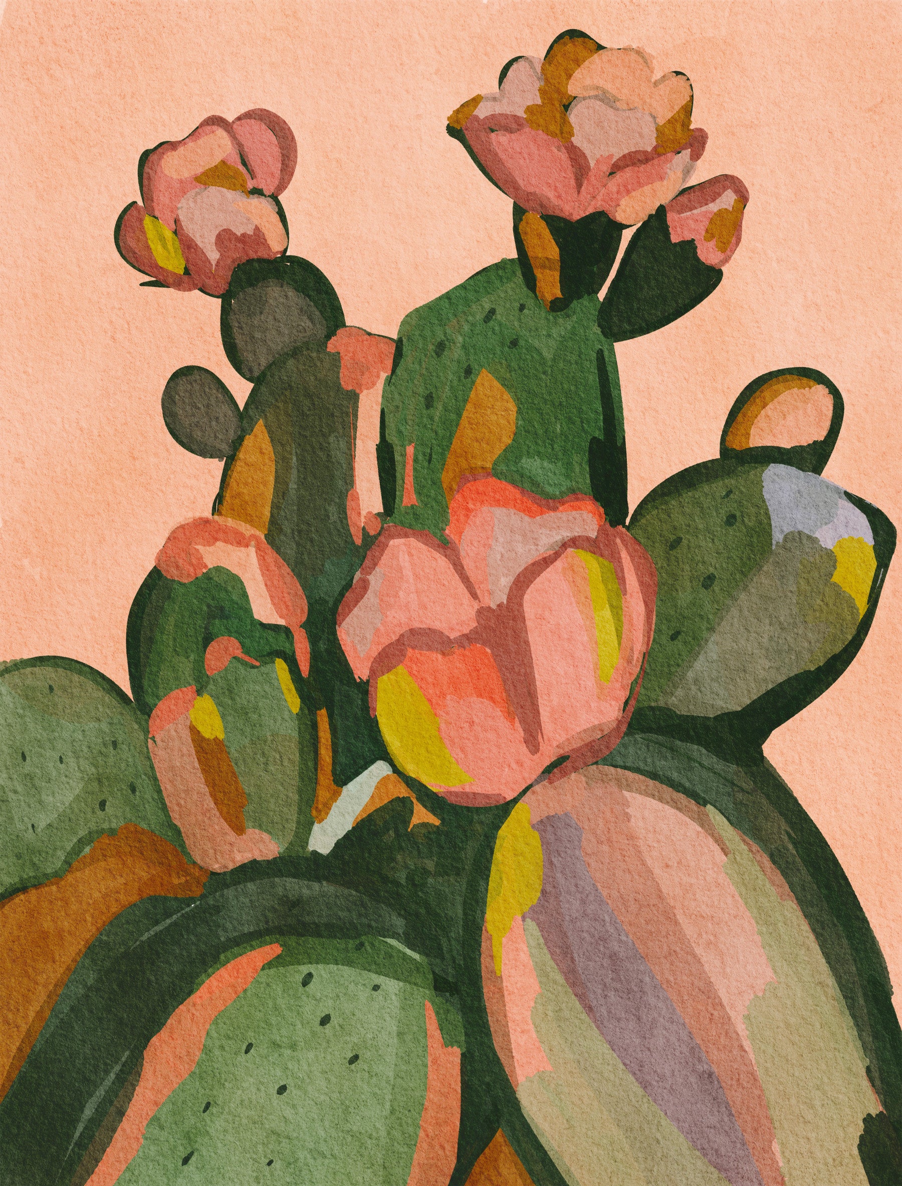 Cactus Blossom Abstract Wall Mural