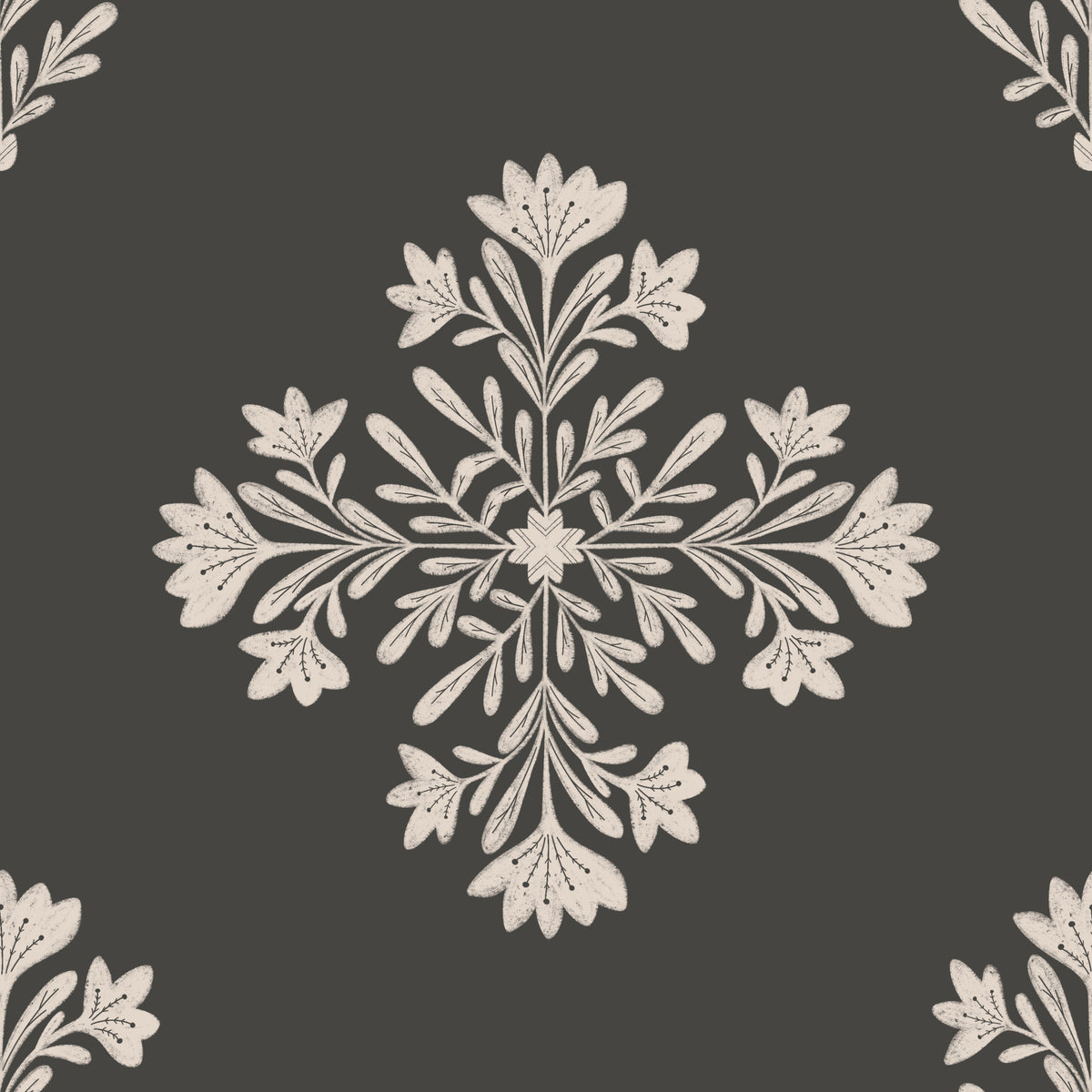 Modern Folk Floral Wallpaper⁠