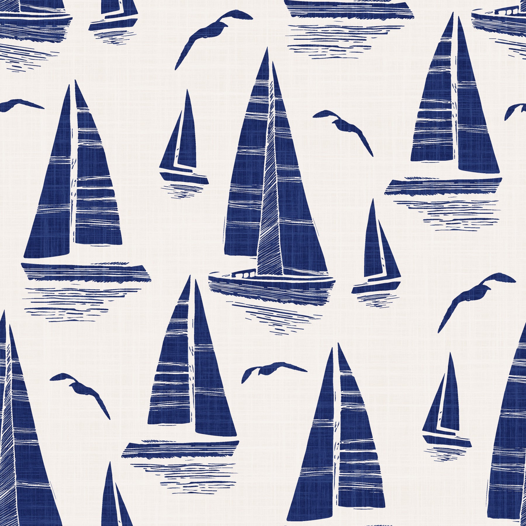 Seaside Regatta With Seagulls Wallpaper⁠