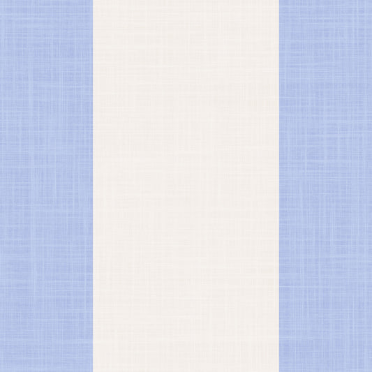 Mediterranean Coastal Stripes Periwinkle Ivory Wallpaper⁠