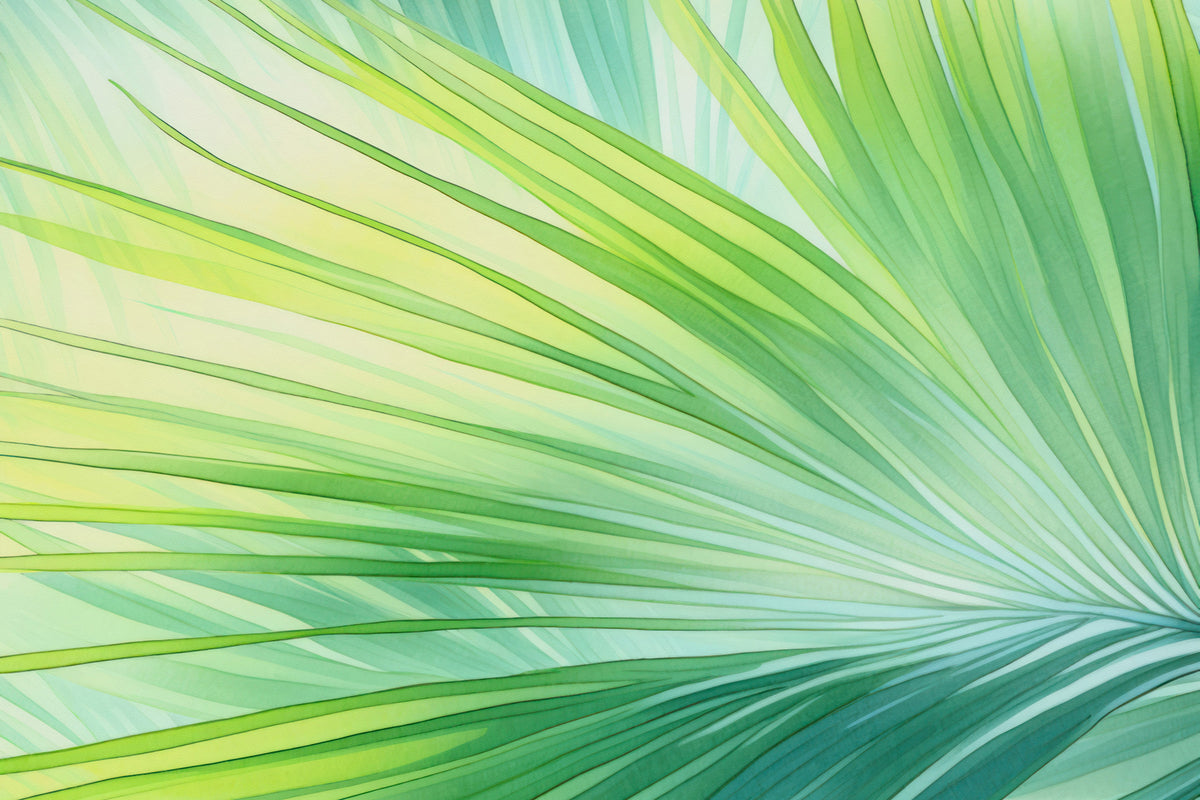 Tropical Green Oasis Wall Mural in your room — zoomed
