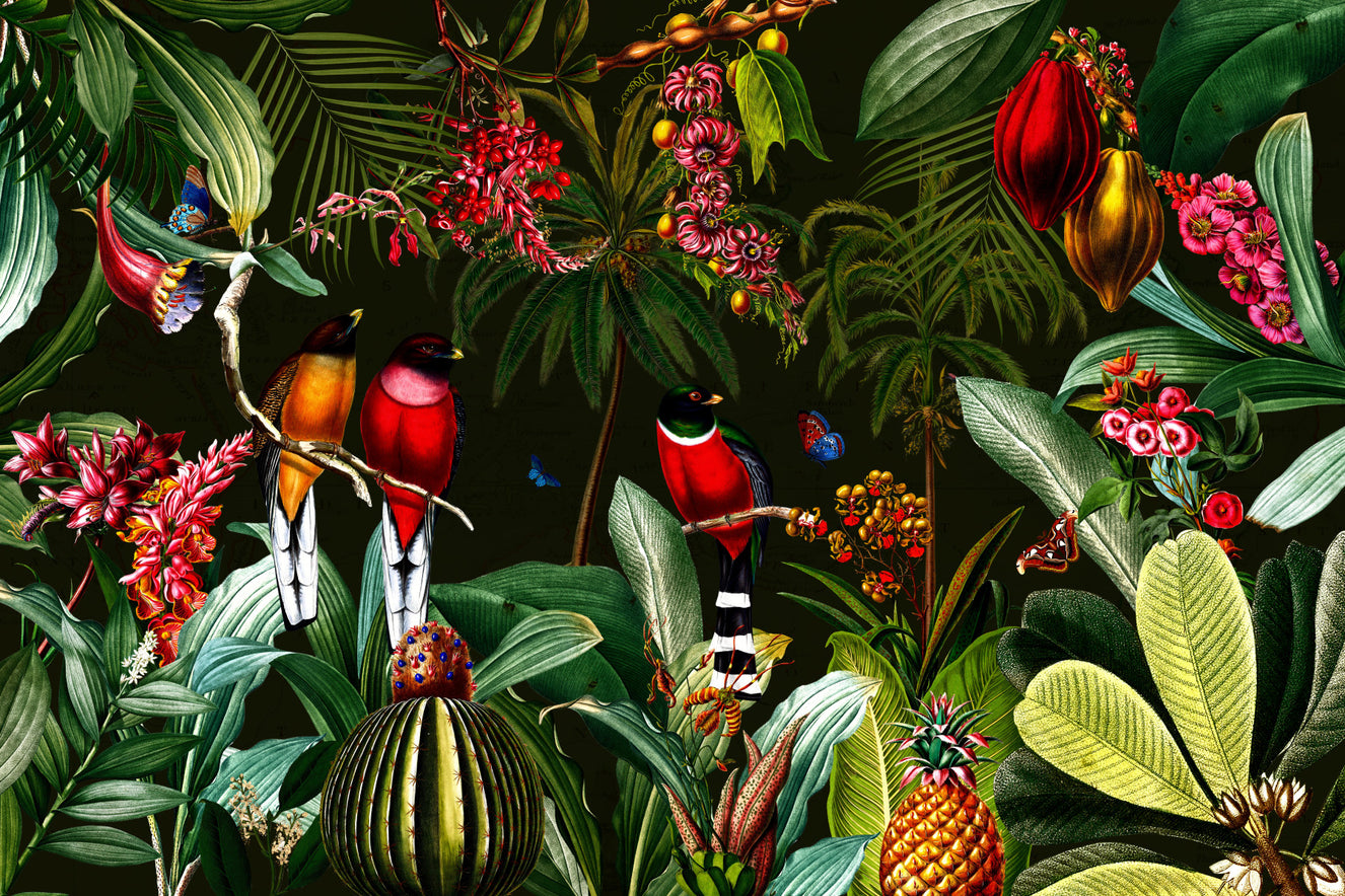Tropical Vintage Night Paradise Wall Mural