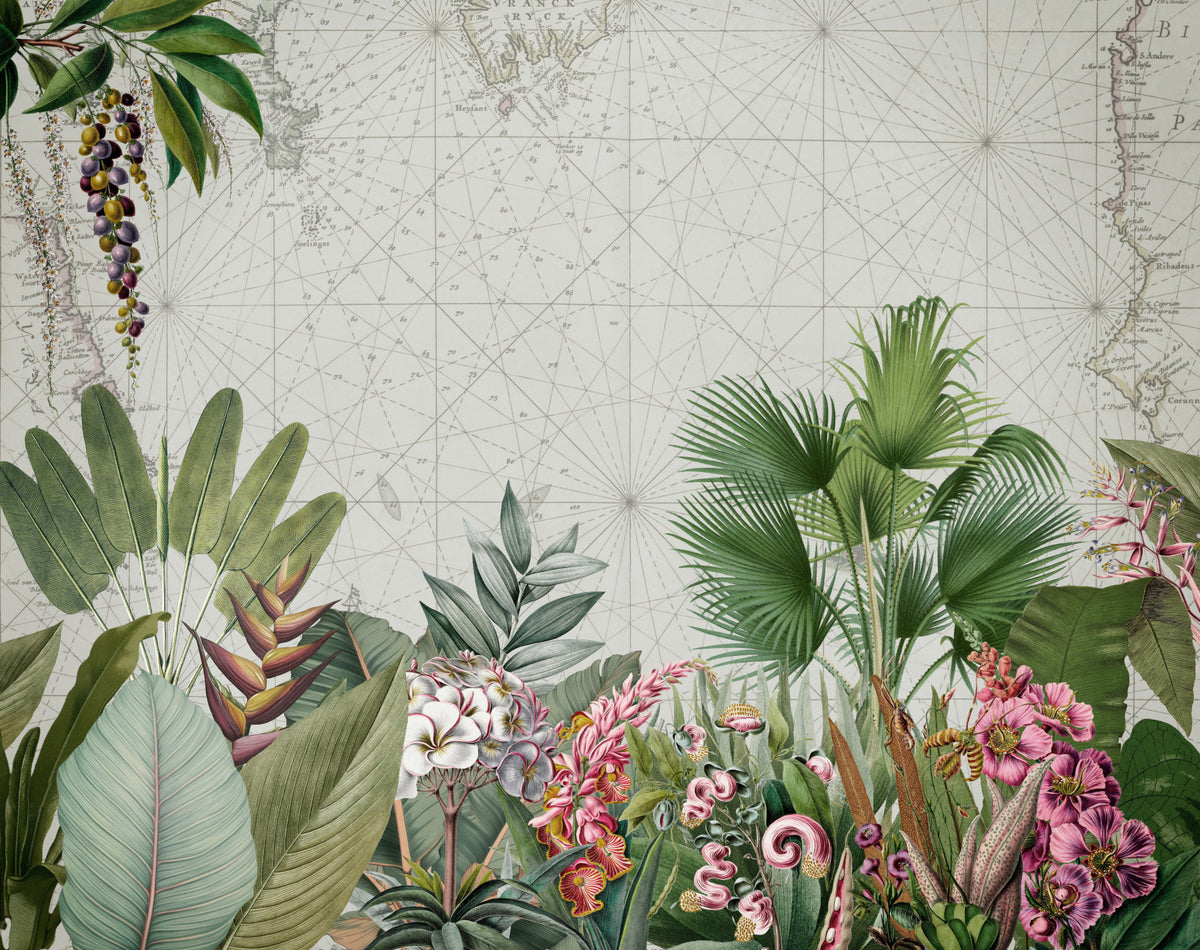 Vintage Botanical Voyage Wall Mural
