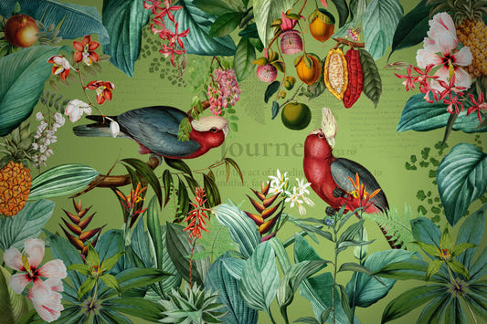 Tropical Vintage Wildlife Journey Wall Mural
