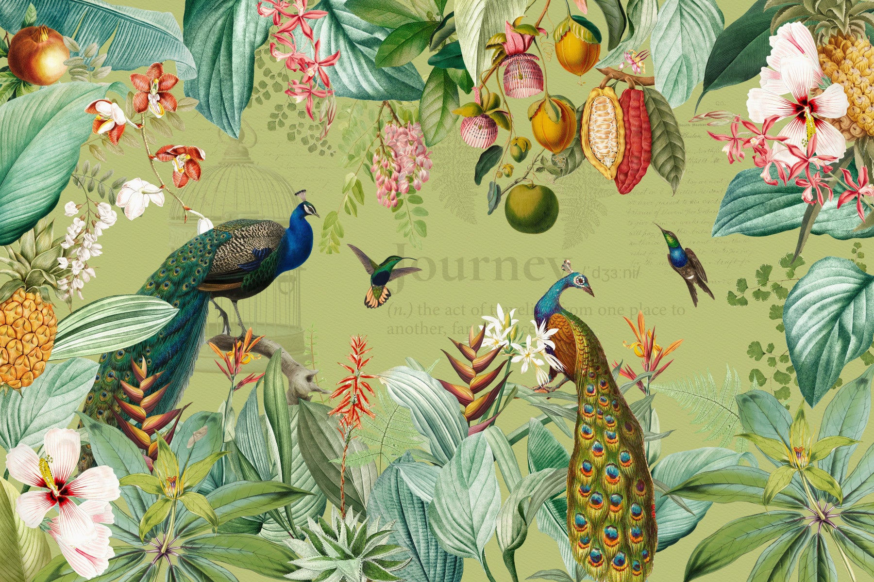 Vintage Botanical Paradise Wall Mural