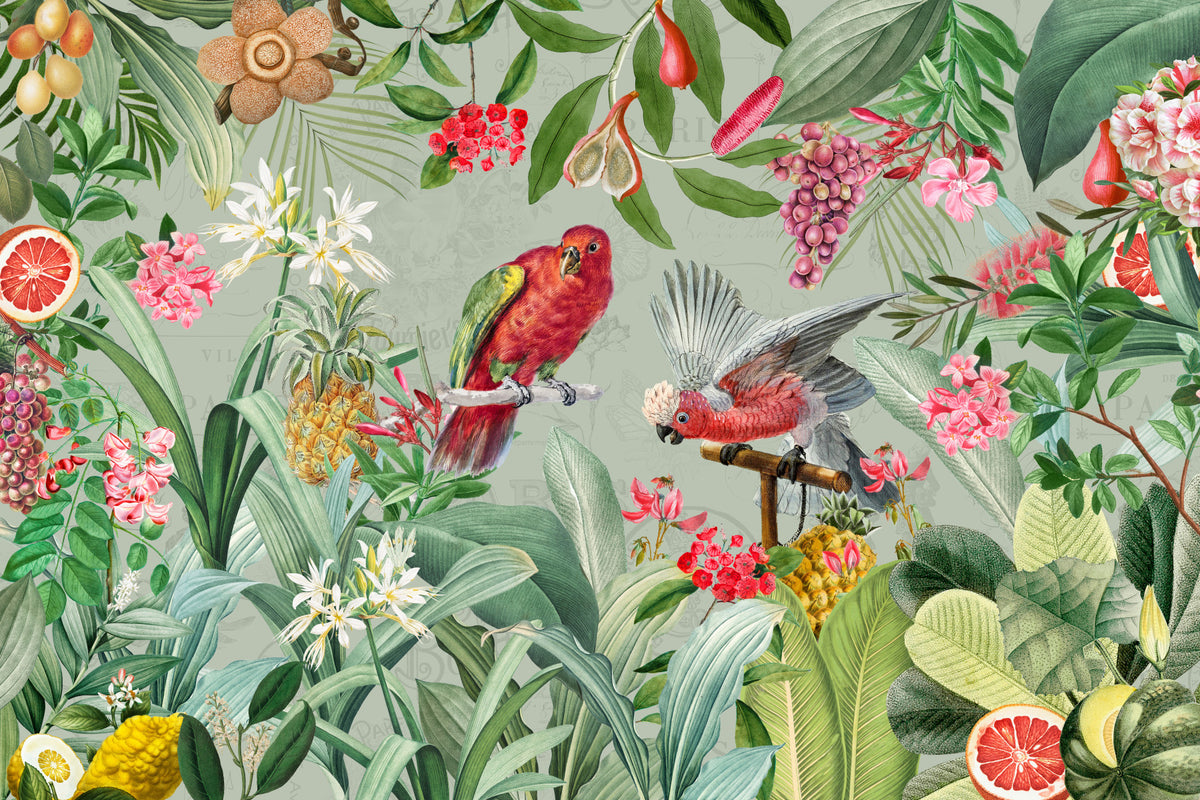 Enchanted Vintage Garden of Eden Wall Mural in your room — zoomed
