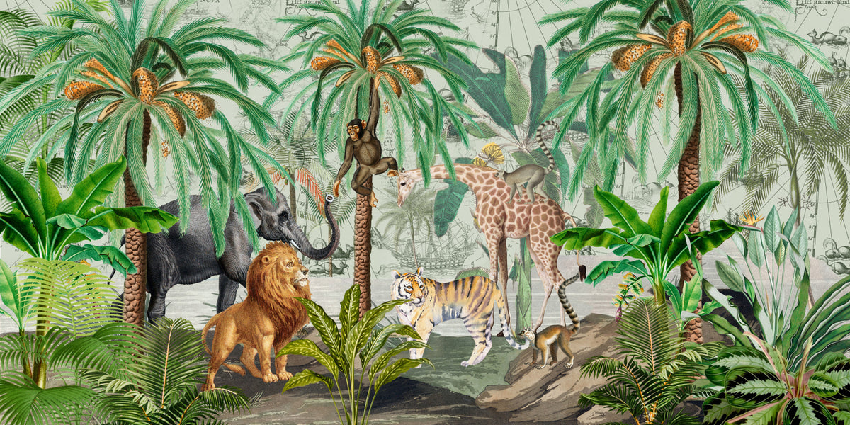Exotic Eden: A Tropical Tapestry Wall Mural in your room — zoomed