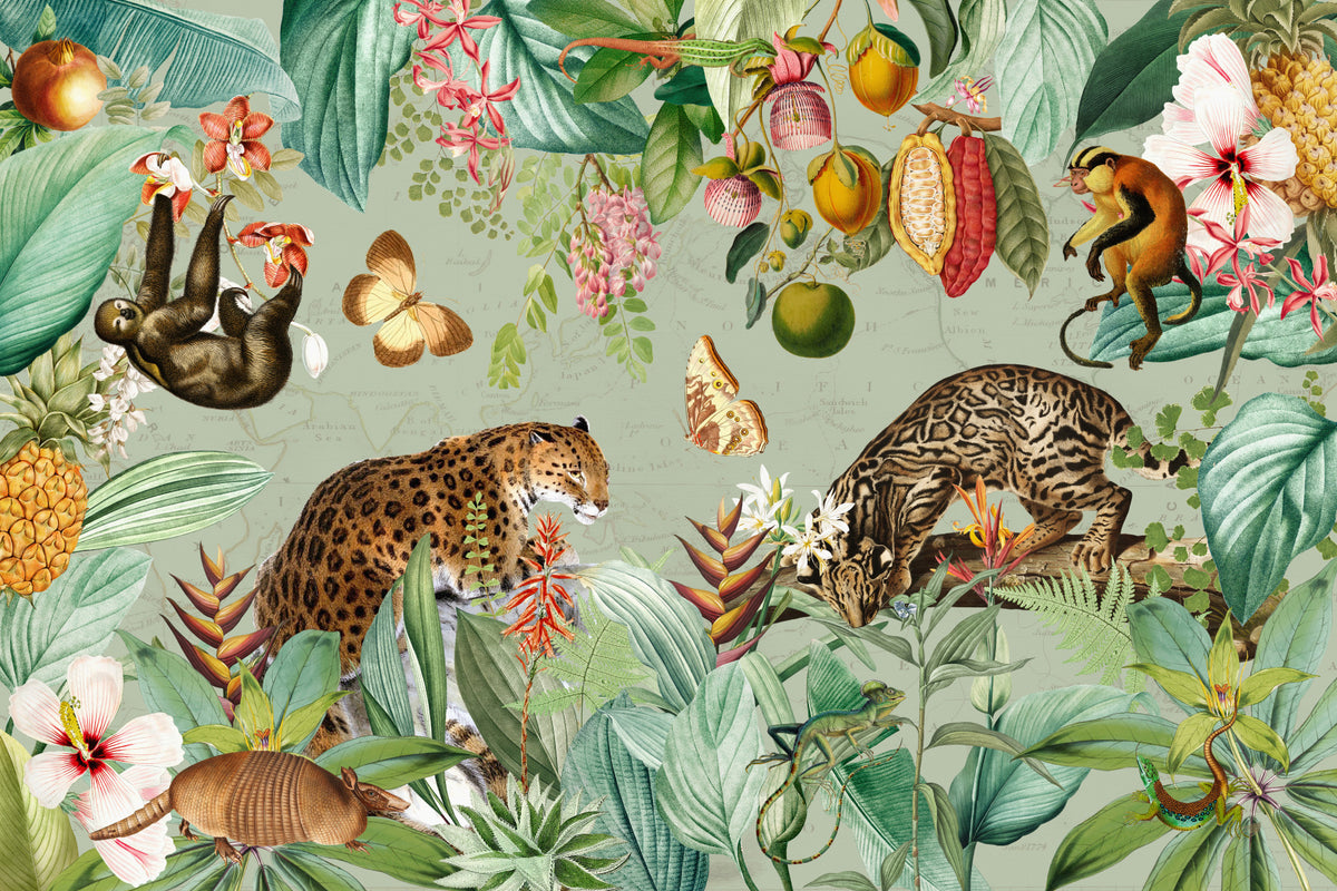 Enchanted Rainforest Wall Mural in your room — zoomed
