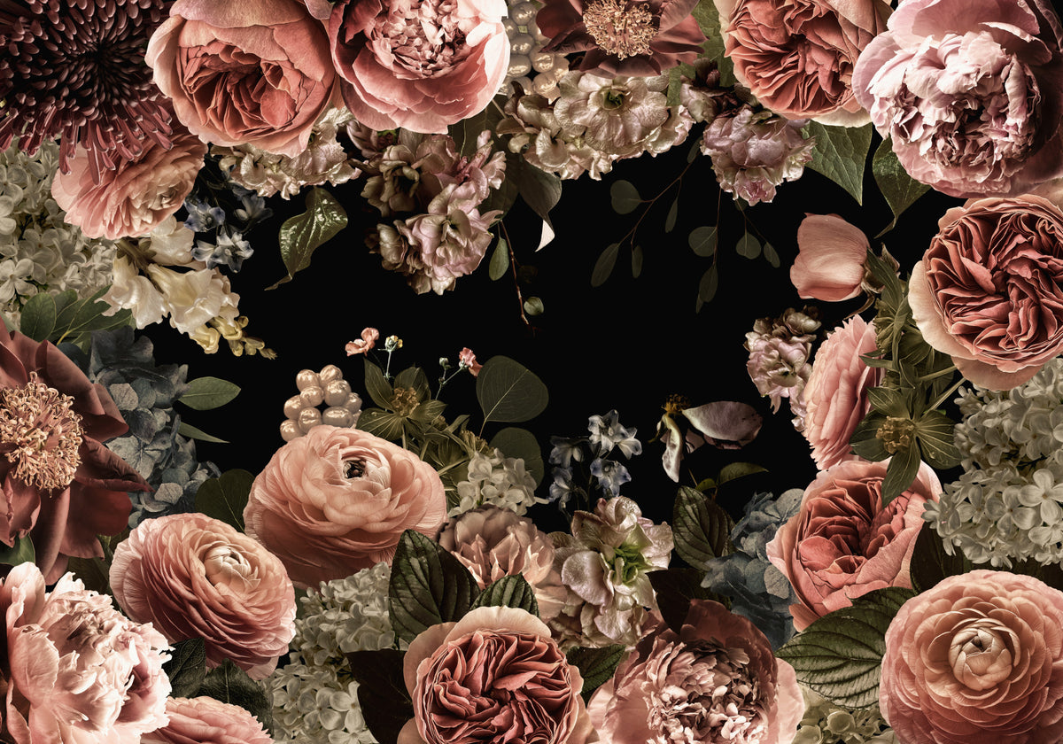 Midnight Bloom Wall Mural in your room — zoomed