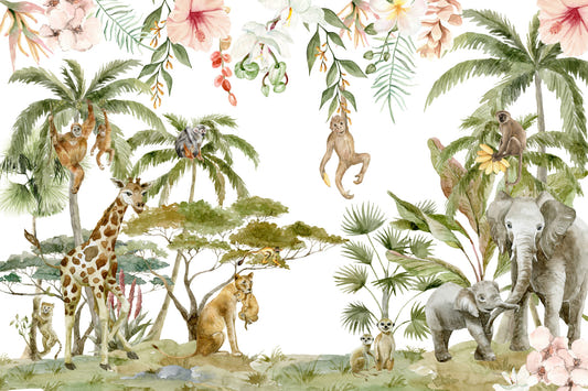 Wild Wonders Watercolor Wall Mural