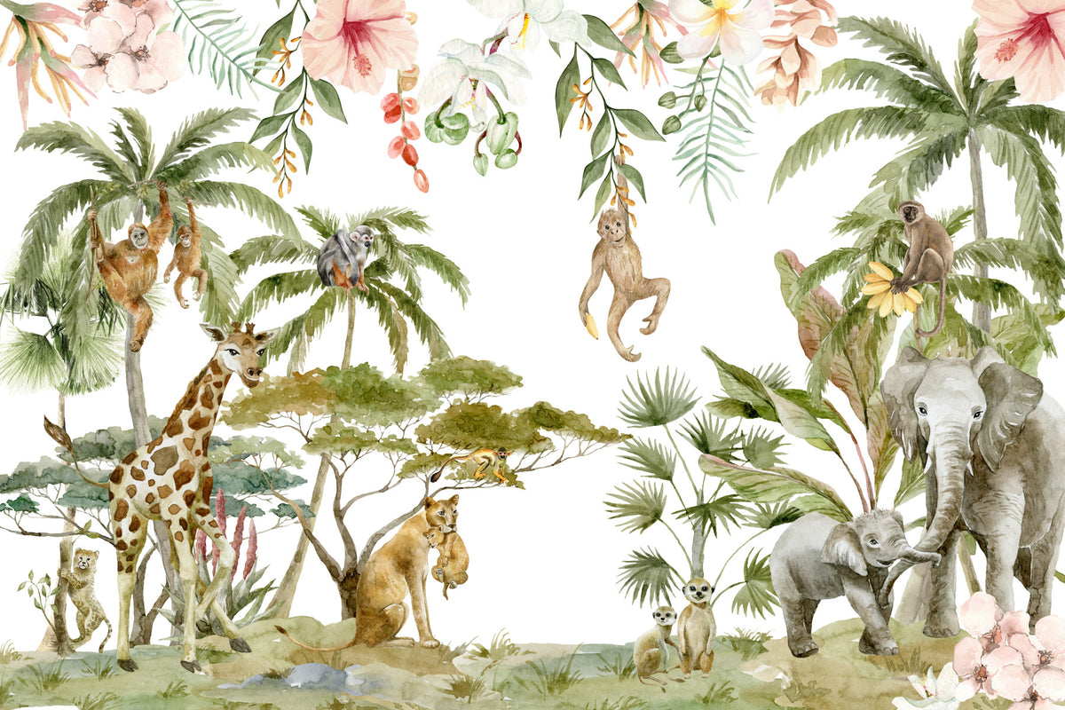 Wild Wonders Watercolor Wall Mural