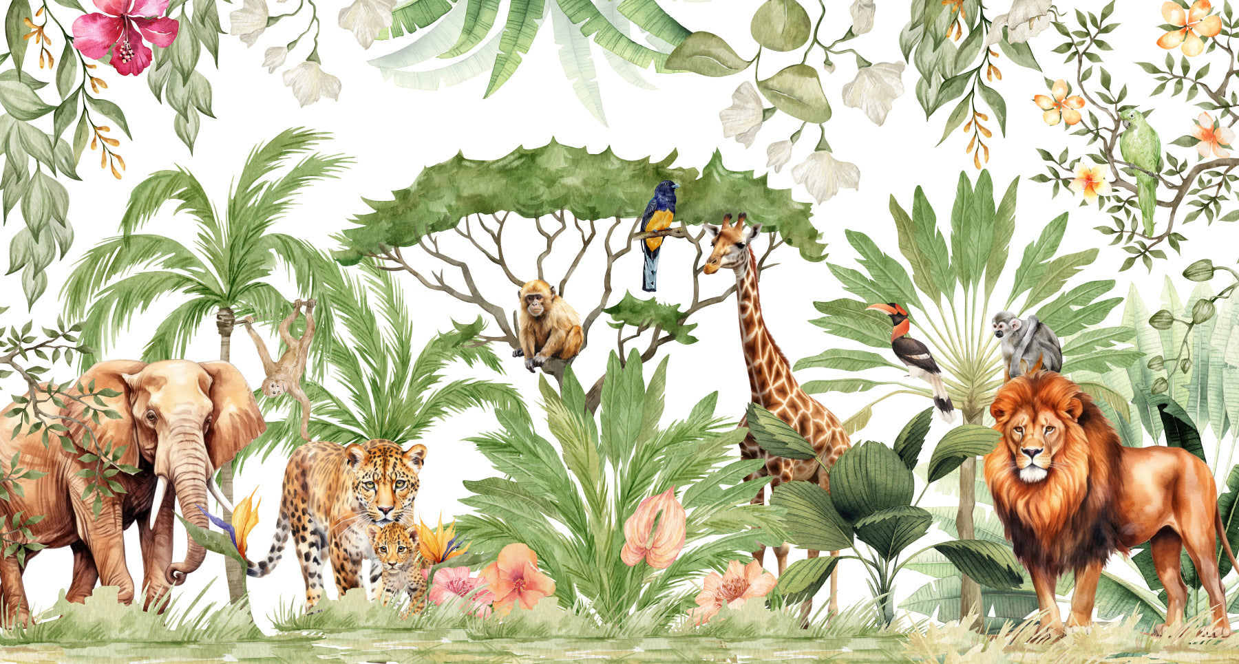 Wild Watercolor Wonders Wall Mural